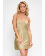 LingaDore Daily Satin Chemise - Groen voorkant