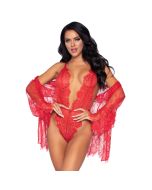 Floral Lace Body en Kimono - Rood 