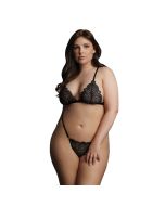 Le Désir Magic Lace Set - Zwart - Plus Size voorkant