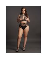 Le Désir Duo Bodystocking Set - Plus Size modelfoto voorkant