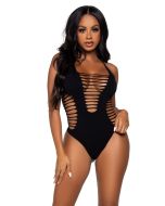 Leg Avenue Racer Back Thong Bodysuit - Zwart