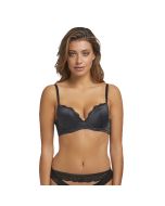 Sapph Aaliyah Push Up Balcony BH - Zwart voorkant