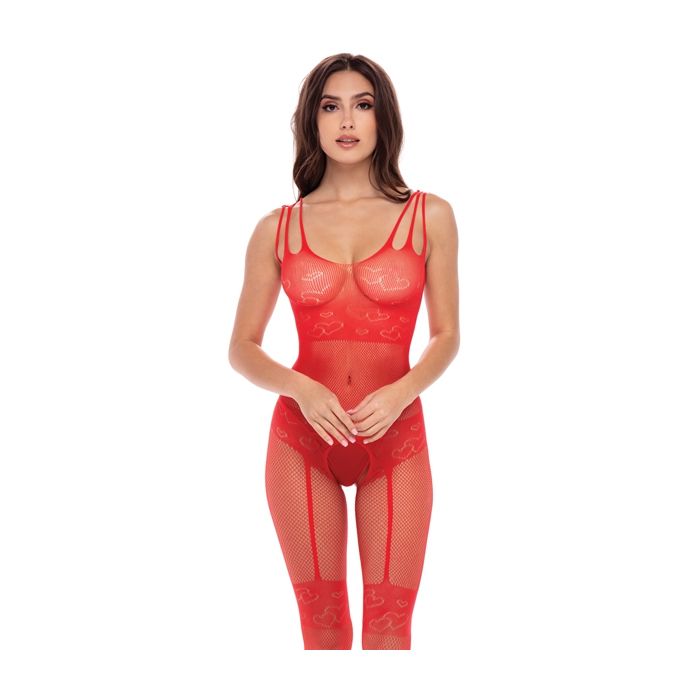 Ook gebaar vooroordeel All Heart Kruisloze Bodystocking - Rood