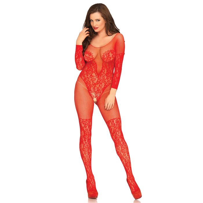 aan de andere kant, Premedicatie vos Vine Lace and Net Bodystocking - Rood