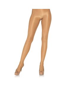 Glanzende Semi Transparante Panty - Tan