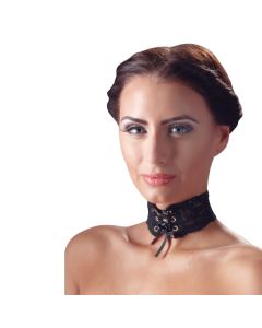 Zwarte Choker van Kant model voor