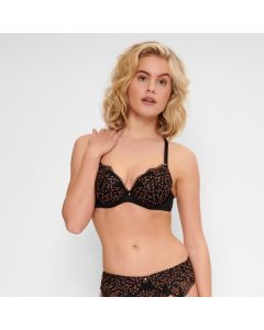 LingaDore Black and Copper Push Up BH model voorkant