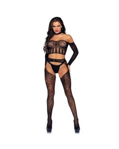 3-Delige Bodystocking Set - Zwart voorkant