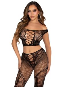 Leg Avenue Off Shoulder Crop Top en Legging