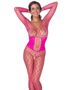 Cottelli Fantasy Roze Bodystocking met Strass Steentjes - Roze