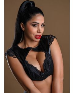 Daring Intimates Naughty Whispers Wetlook 2-Delige Lingerie Set - Zwart