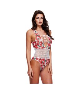 White Floral and Lace Body voorkant
