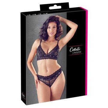 Elegant Lace Set met Strass - Zwart