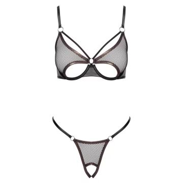 Cottelli Collection Beugelbeha en Kruisloze String Set - Zwart