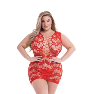 Baci Uitdagende Mini Jurk Queen Size - Rood