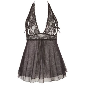 Curves Babydoll met Open Cups - Zwart