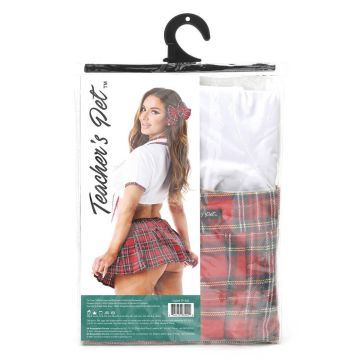 Teacher's Pet Schoolmeisje Kostuum - Rood/Wit