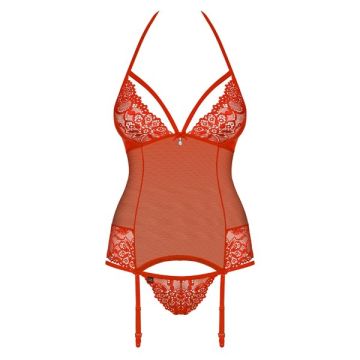 838 Sensueel Korset en String - Rood