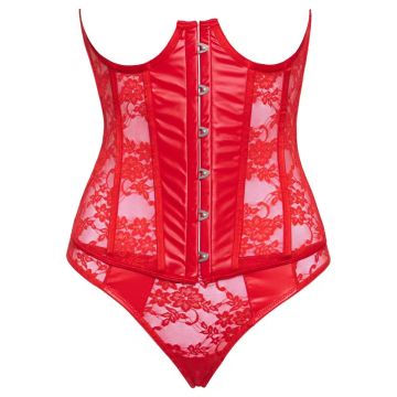 Cottelli Collection Busteloos Korset met String Set - Rood