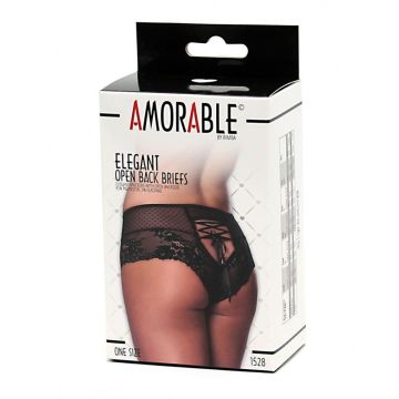 Elegante Slip Met Open Achterkant - Zwart