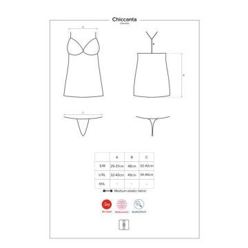 Chiccanta Chemise & String - Zwart