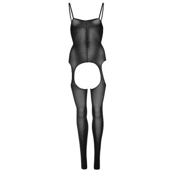 Leg Avenue Kruisloze Bodystocking Met Jarretel Effect - Zwart