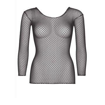 Long Sleeve Net T-Shirt - Zwart
