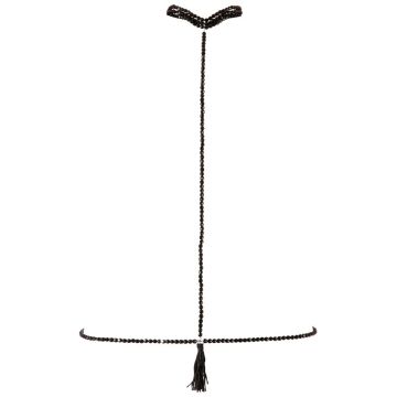 Zwarte Halsband met Bodychain