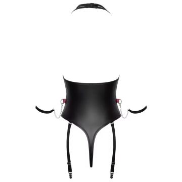 Cottelli Collection Bondage Jarretel Body met Open Kruis