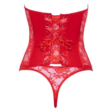 Cottelli Collection Busteloos Korset met String Set - Rood