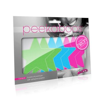 Peekaboos Neon Star 6 x Tepel Stickers