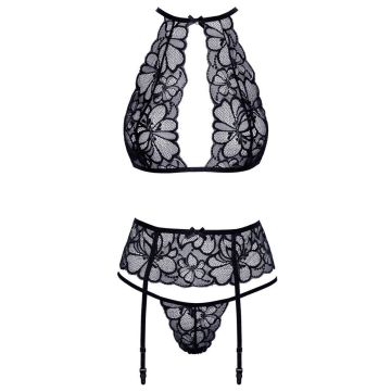 Kissable Lingerie Set Bloemenkant - Zwart