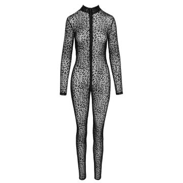 Noir Handmade Leo-Look Catsuit - Zwart