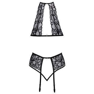 Kissable Lingerie Set Bloemenkant - Zwart