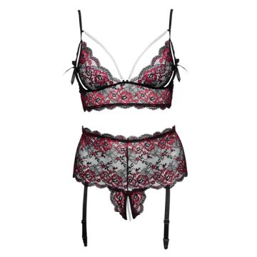 Curves Floral Lace Jarretel Set