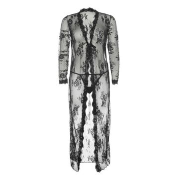 Lange Kanten Kimono - Zwart
